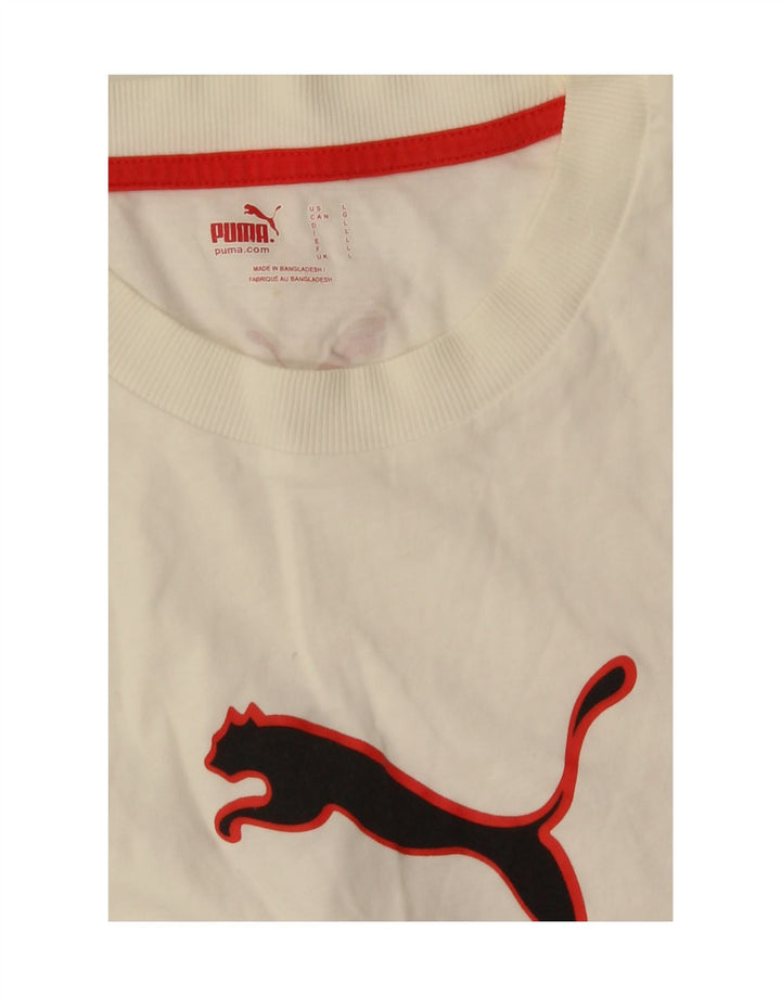 Puma Mens Graphic T-Shirt Top Large White