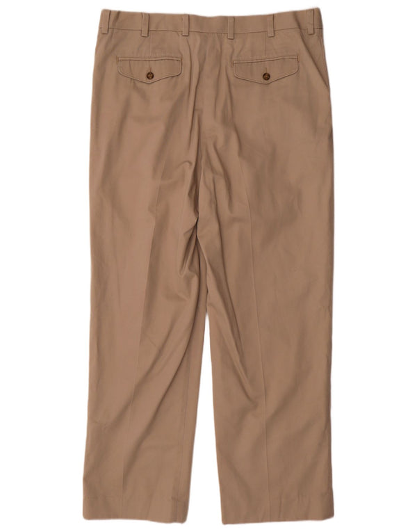L.L.BEAN Mens Pegged Chino Trousers W37 L31 Beige Cotton