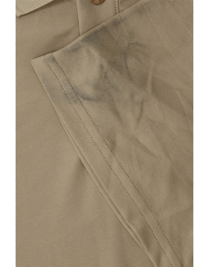 UNDER ARMOUR Mens Polo Shirt Medium Beige Polyester