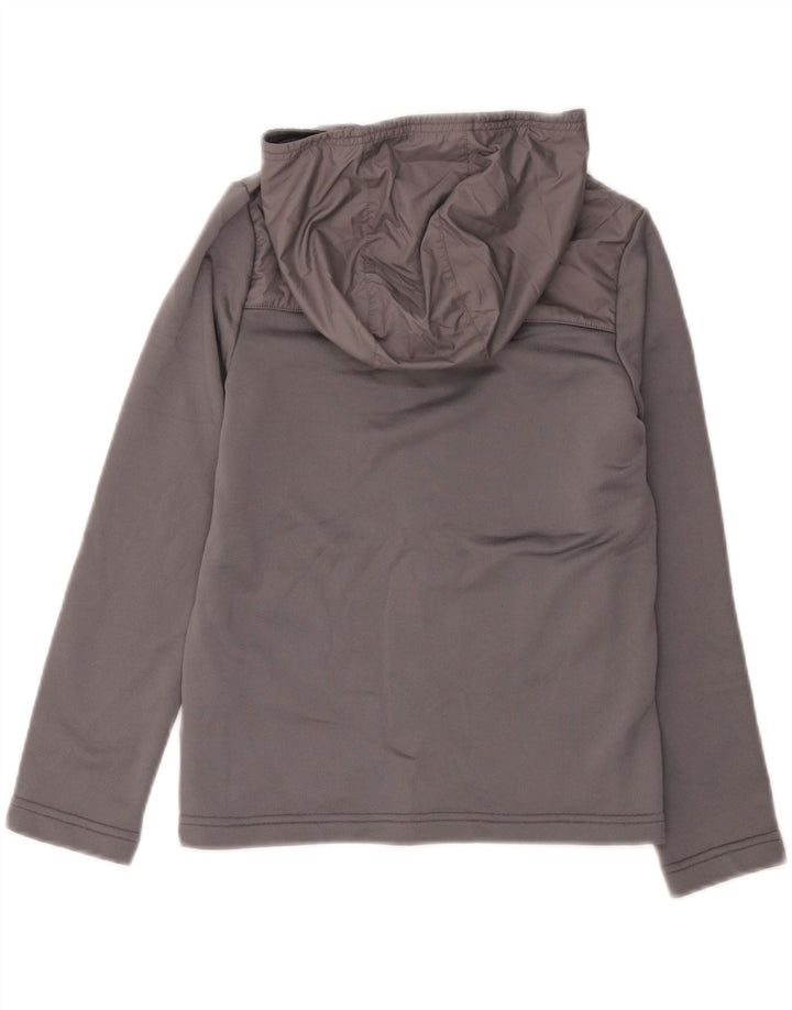 Nike Boys Zip Hoodie Sweater 10-11 Years Medium Grey Colourblock Polyester