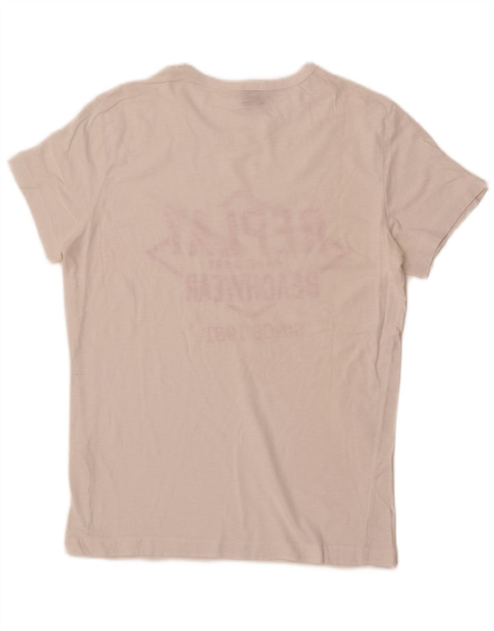 Replay Mens Graphic T-Shirt Top Small White