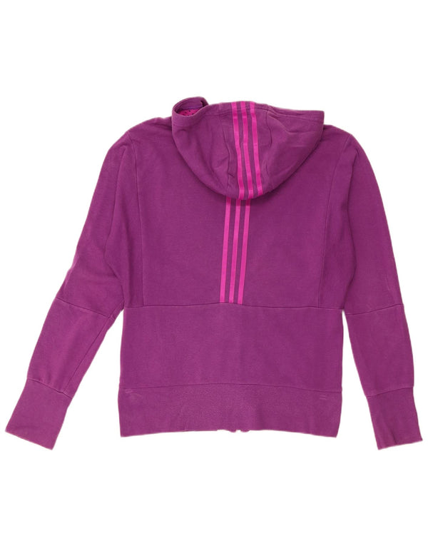 Adidas Girls Zip Hoodie Sweater 14-15 Years Purple Cotton