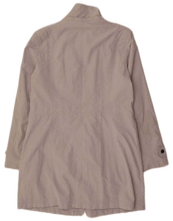 Dkny Womens Trench Coat UK 14 Medium Grey Polyester