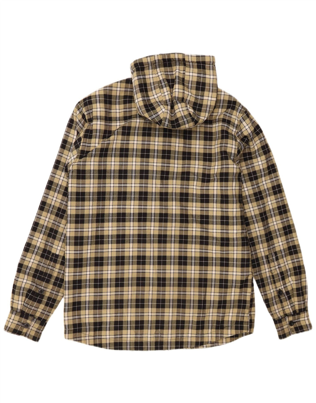 Nordica Mens Hooded Lumberjack Flannel Shirt Medium Yellow Check Polyester