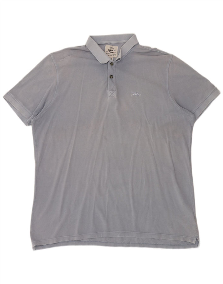 Weird Fish Mens Polo Shirt 2XL Blue Cotton