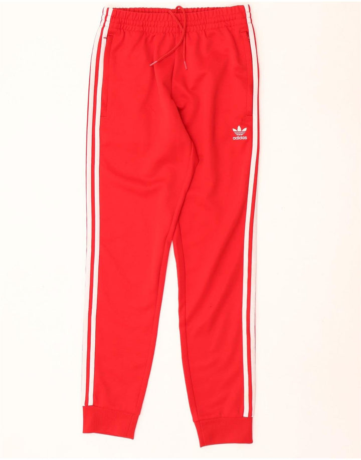 Adidas Mens Tracksuit Trousers Joggers Small Red Polyester