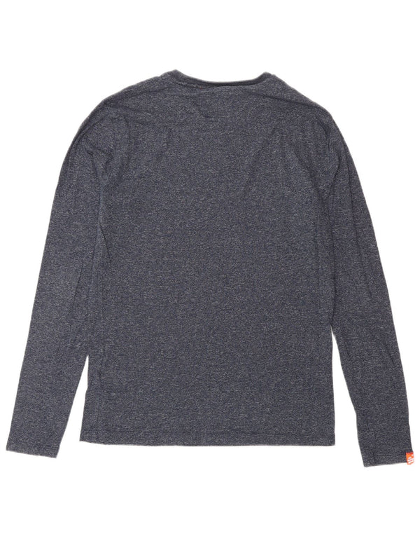 SUPERDRY Mens Top Long Sleeve Medium Navy Blue Cotton
