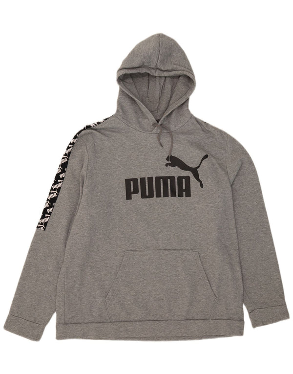 Puma Mens Graphic Hoodie Jumper 2XL Grey Colourblock Cotton