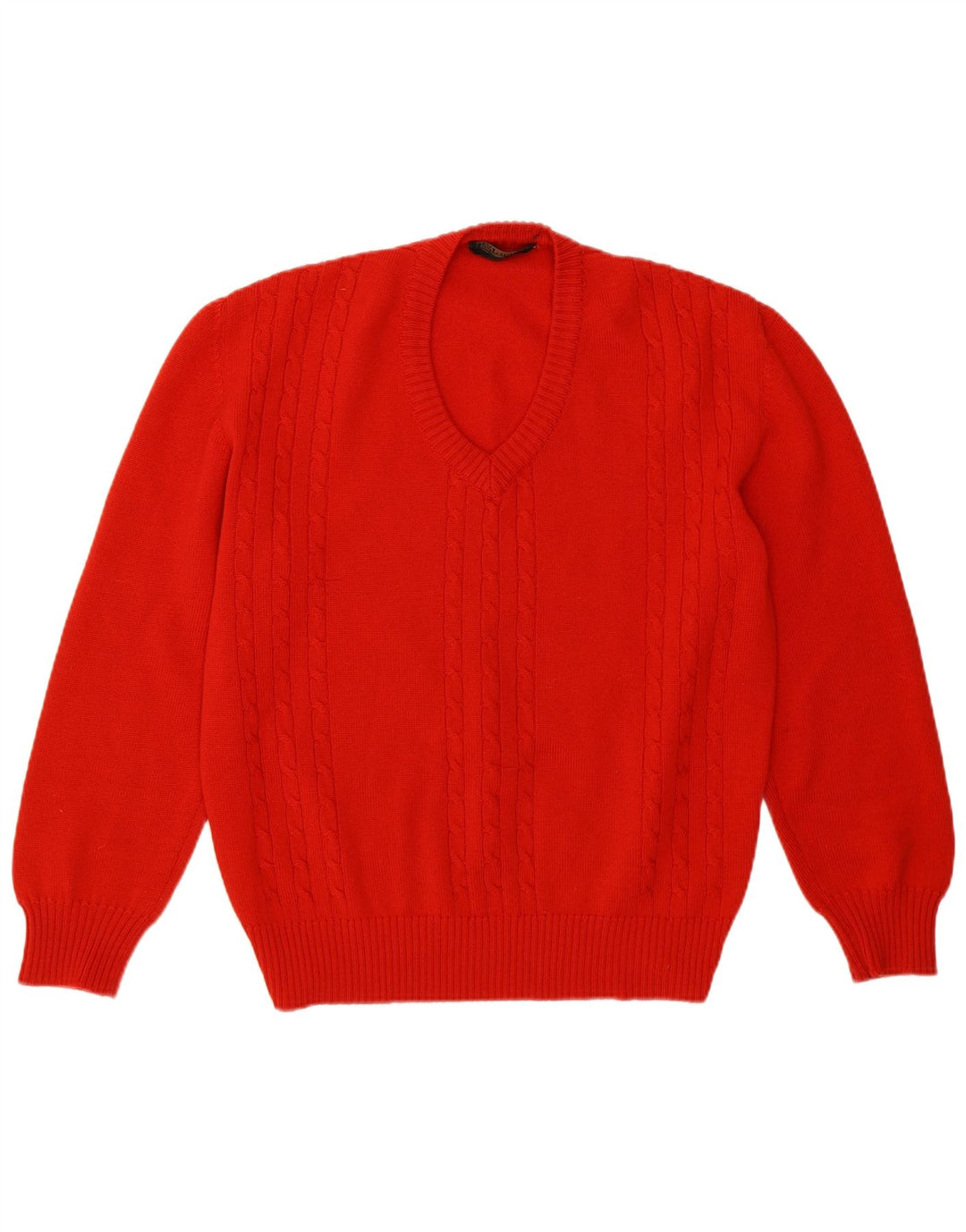 RODRIGO Womens V-Neck Jumper Sweater UK 16 Large Red New Wool