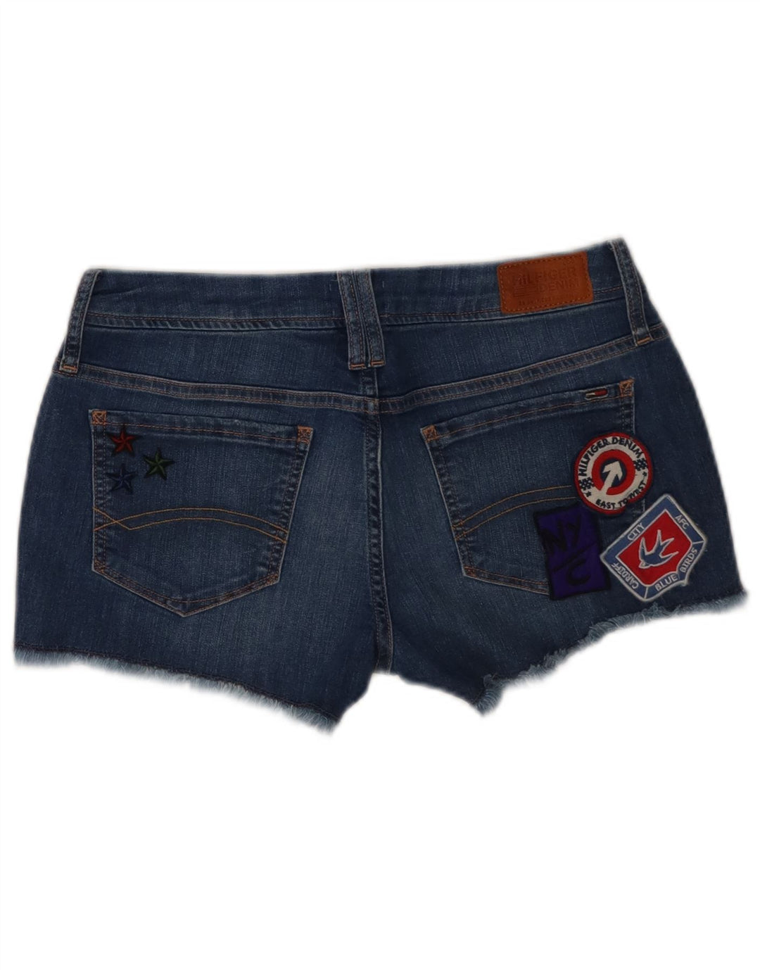 Tommy Hilfiger Womens Graphic Denim Shorts W29 Medium Blue Cotton