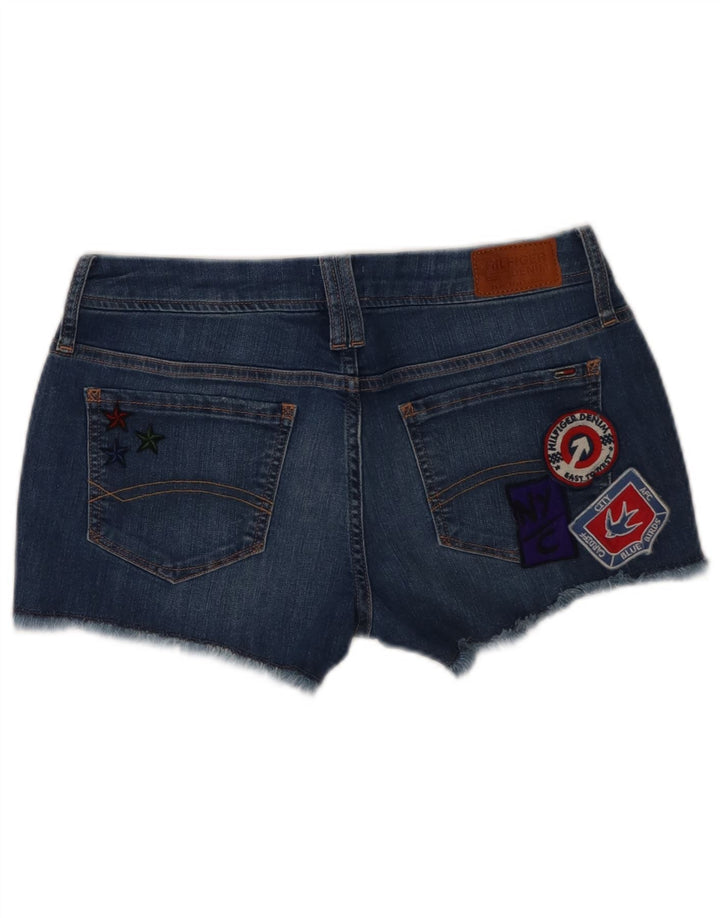 Tommy Hilfiger Womens Graphic Denim Shorts W29 Medium Blue Cotton