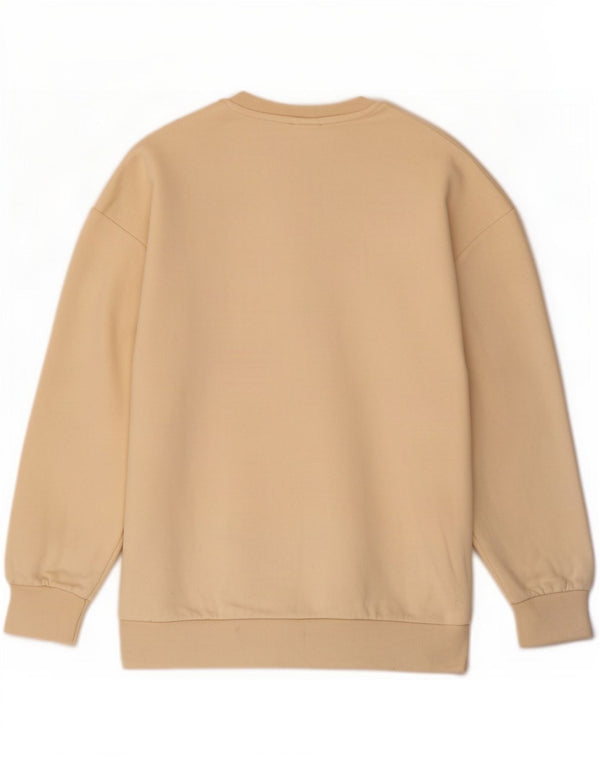 Zara Womens Graphic Sweatshirt Jumper UK 10 Small Beige Cotton