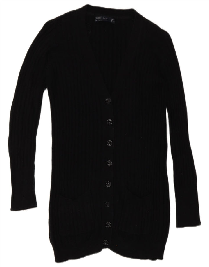 Zara Womens Cardigan Sweater UK 12 Medium Black