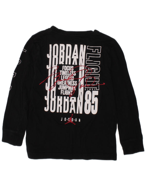 JORDAN Boys Graphic Top Long Sleeve 6-7 Years Large Black