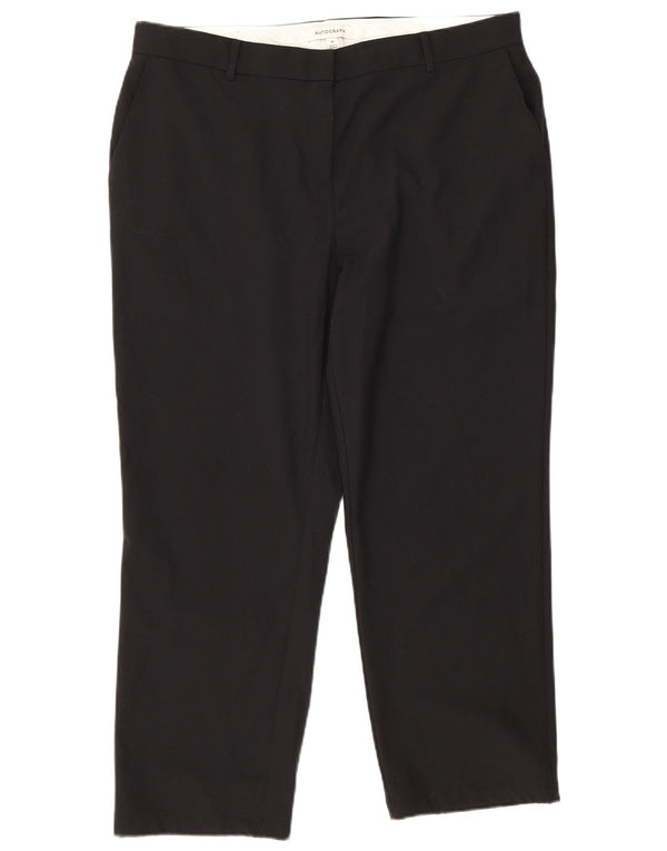 Marks & Spencer Womens Autograph Crop Suit Trousers UK 18 XL W36 L26 Black