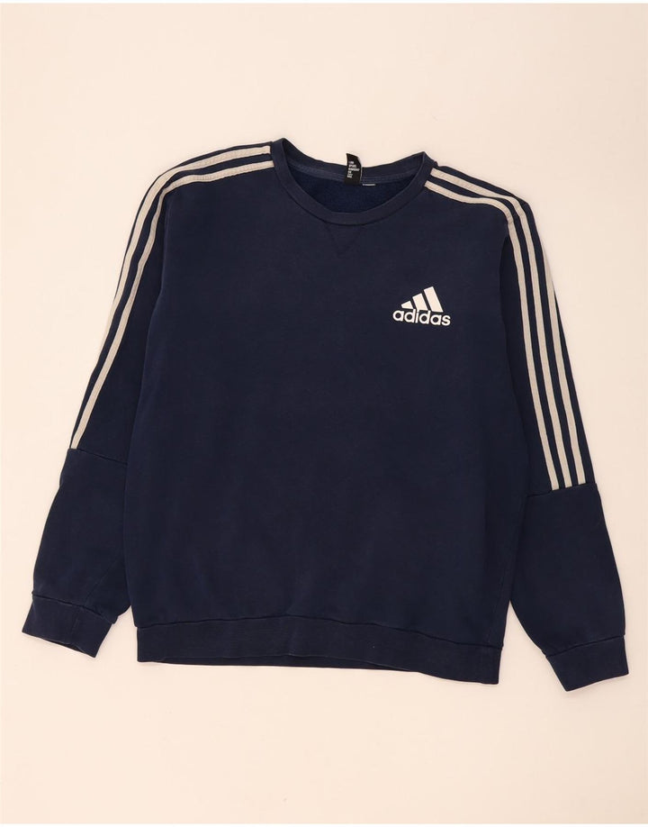Adidas Mens Sweatshirt Jumper Large Navy Blue