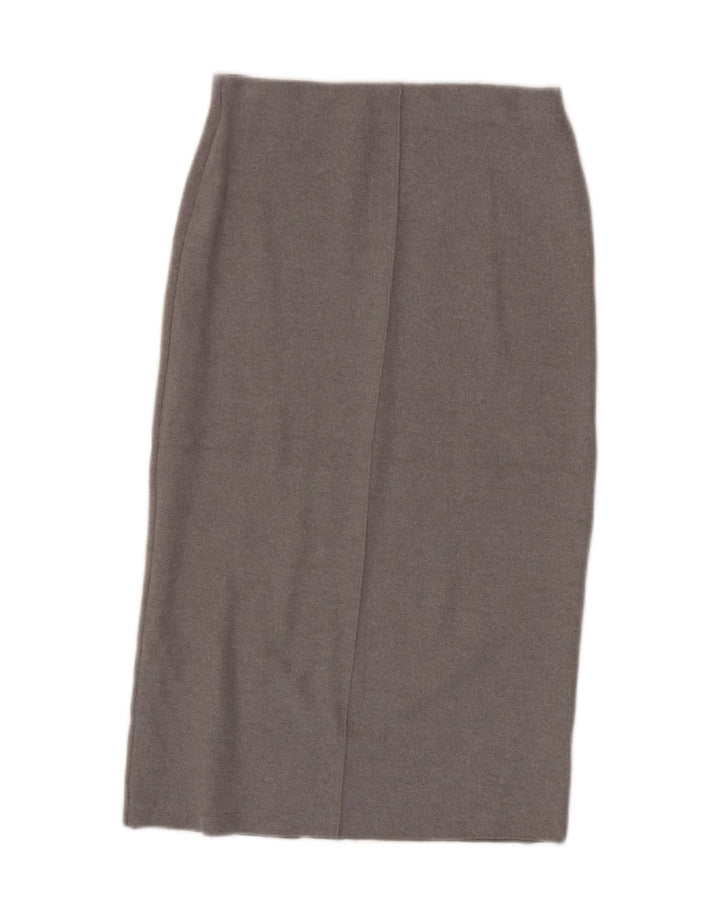 Zara Womens High Waist Midi Skirt Medium W28 Grey Polyester