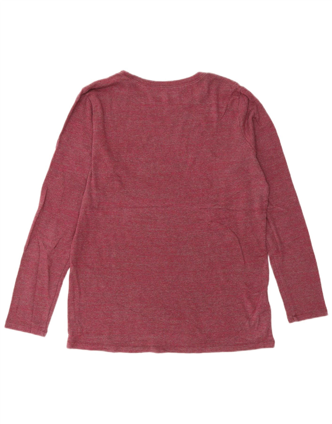 Eddie Bauer Womens Top Long Sleeve UK 14 Large Burgundy Cotton