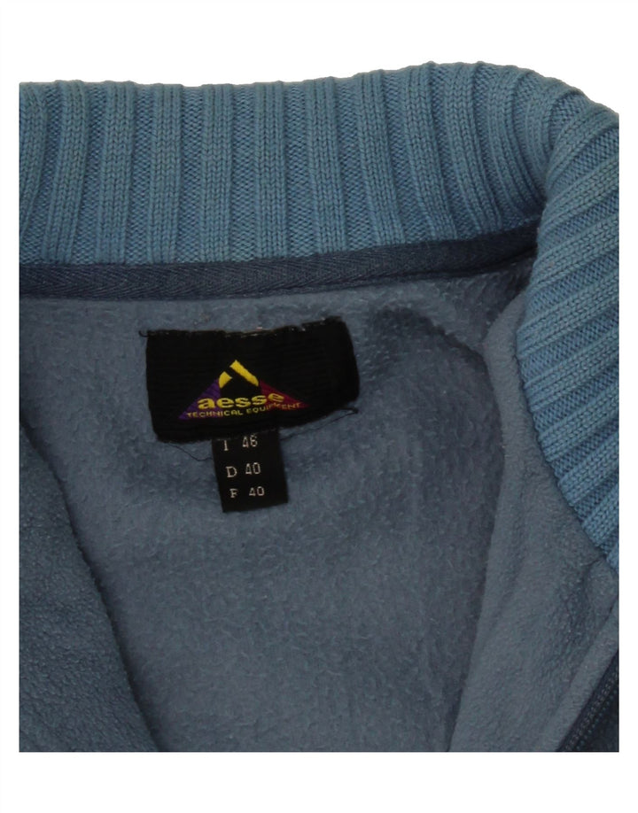 AESSE Mens Fleece Jacket IT 46 Small Blue Fair Isle Vintage Aesse and Second-Hand Aesse from Messina Hembry 