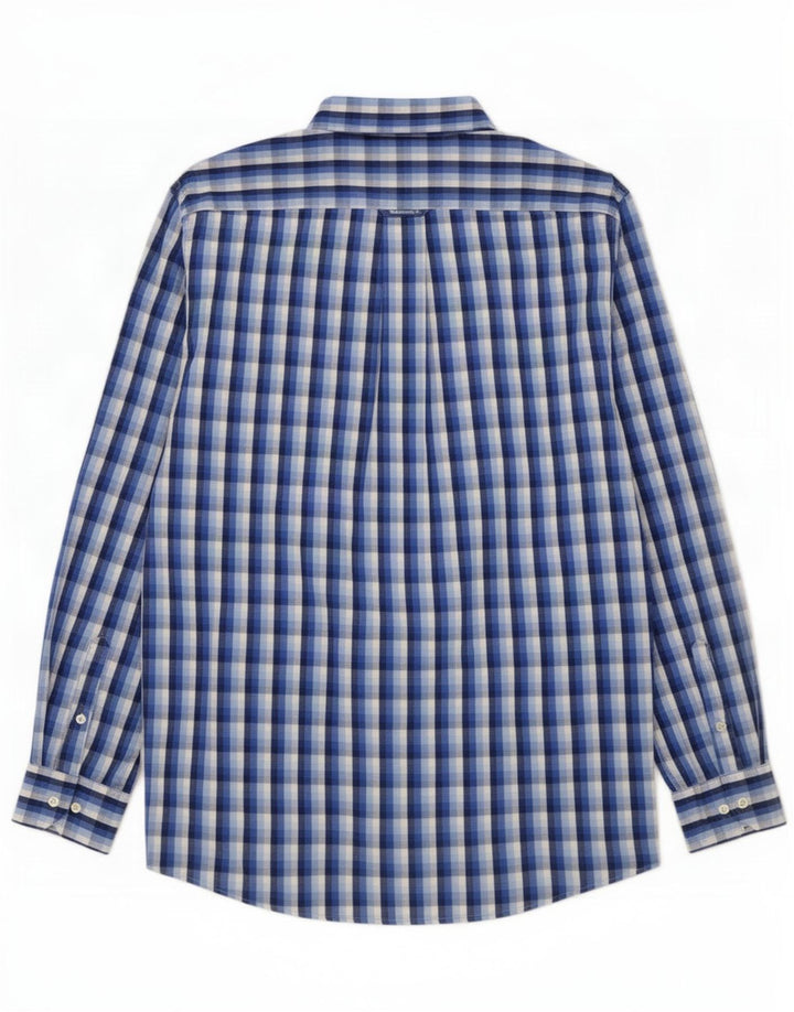 Gant Mens Shirt Large Blue Check Cotton