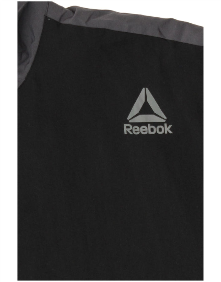 Reebok Mens Tracksuit Top Jacket Small Black Colourblock