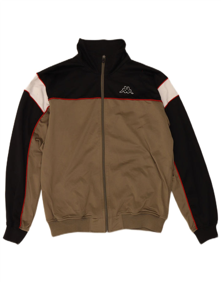 Kappa Mens Tracksuit Top Jacket Medium Brown Colourblock Polyester