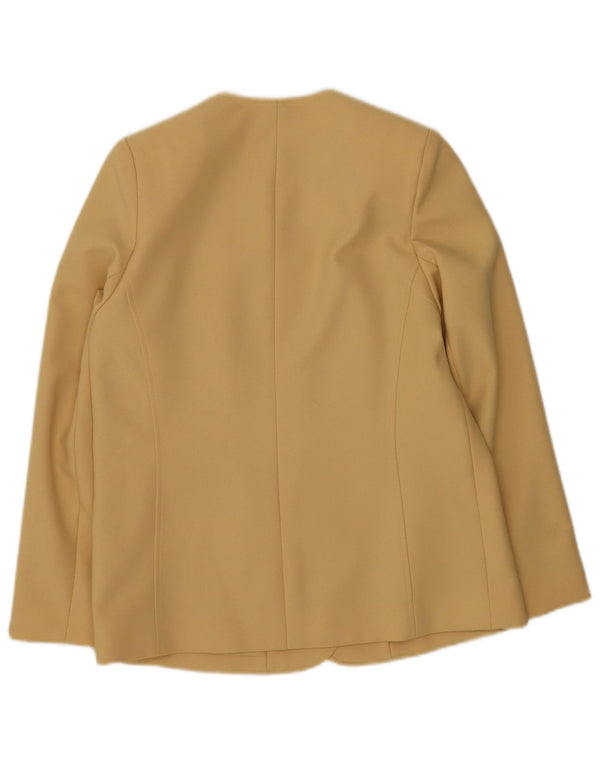 Eastex Womens 4 Button Blazer Jacket UK 14 Medium Beige Polyester