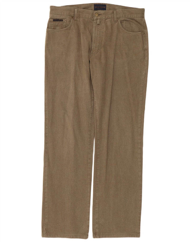 GANT Mens Regular Fit Straight Jeans W36 L32 Khaki Cotton