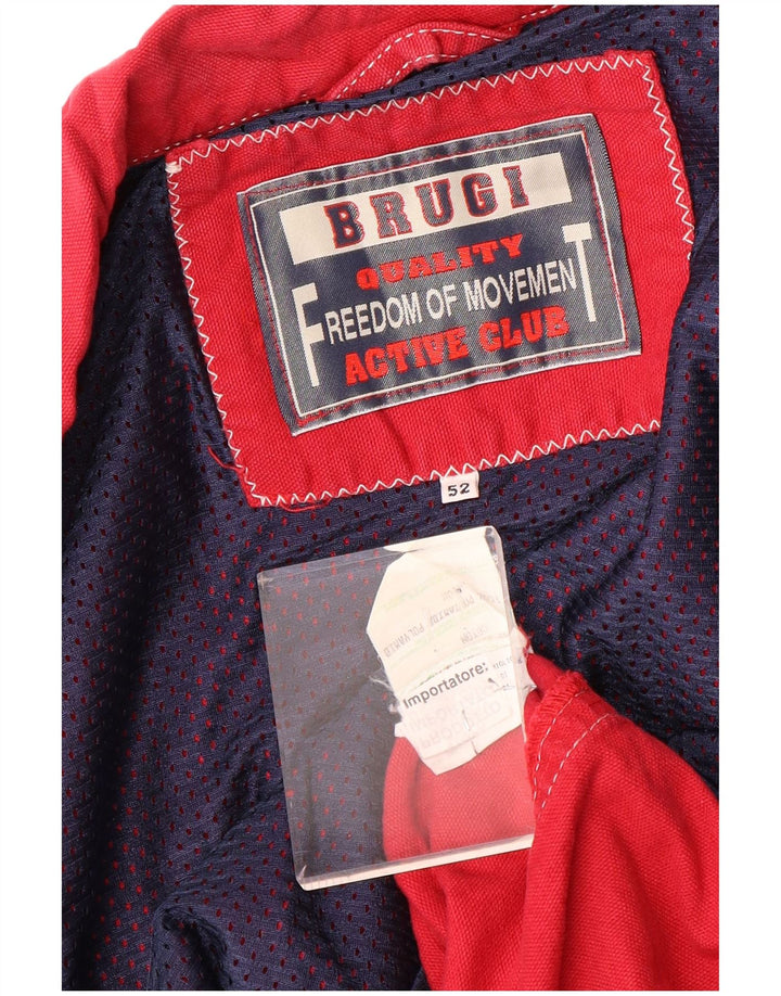 Brugi Mens Graphic Utility Jacket IT 52 XL Red Cotton