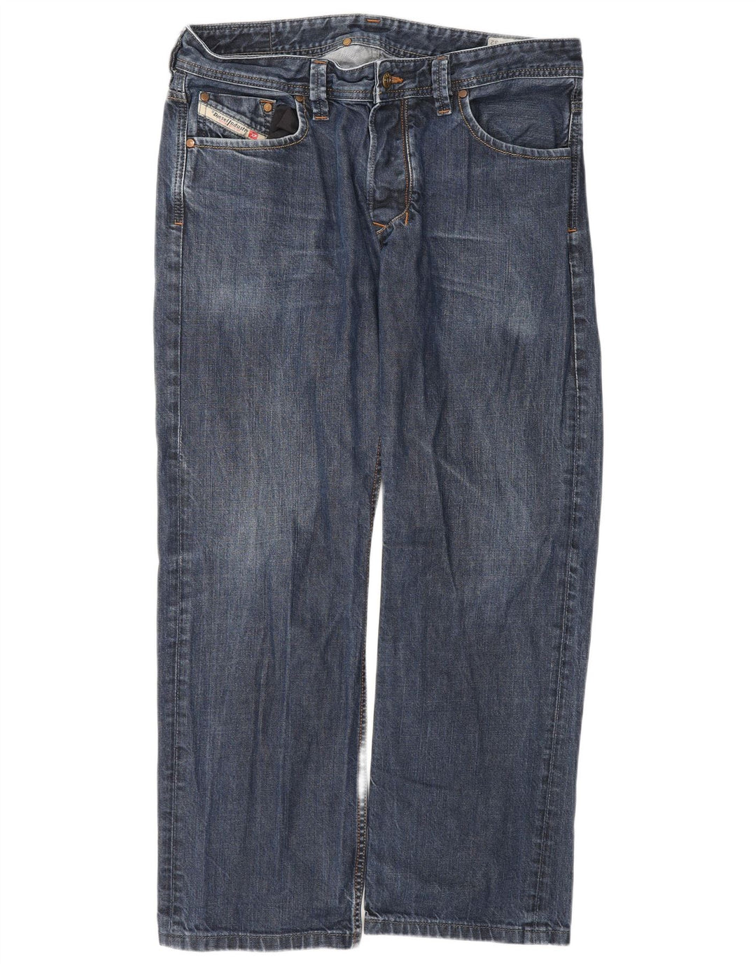 Diesel Mens Straight Jeans W34 L29 Blue Cotton