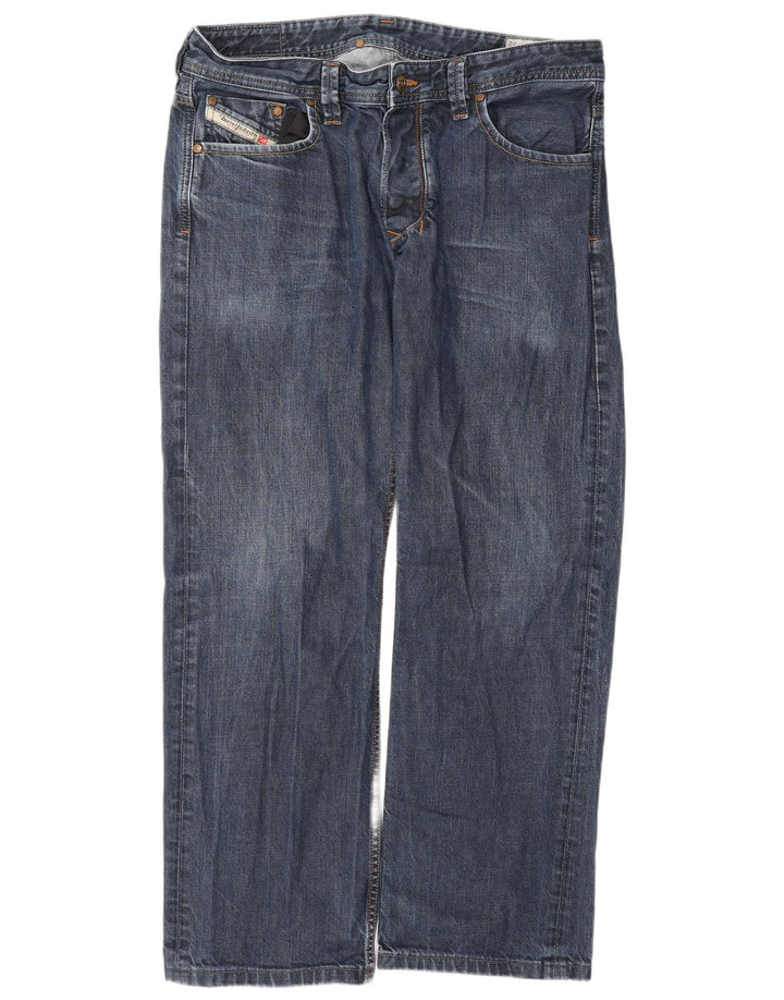 Diesel Mens Straight Jeans W34 L29 Blue Cotton