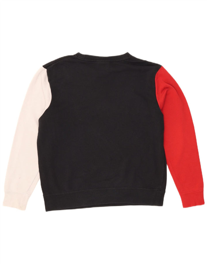 NIKE Womens Oversized Sweatshirt Jumper UK 10 Small Black Colourblock