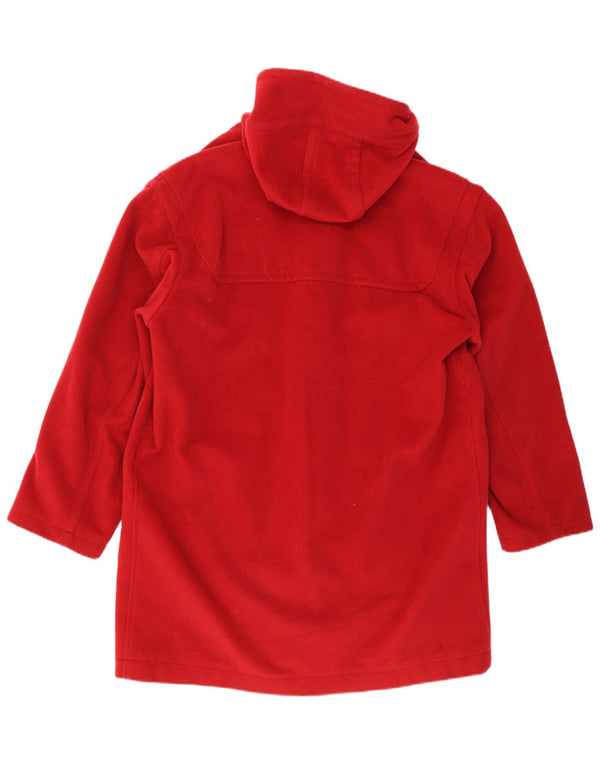 Sisley Womens Hooded Oversized Duffle Coat UK 16 Large Red Wool