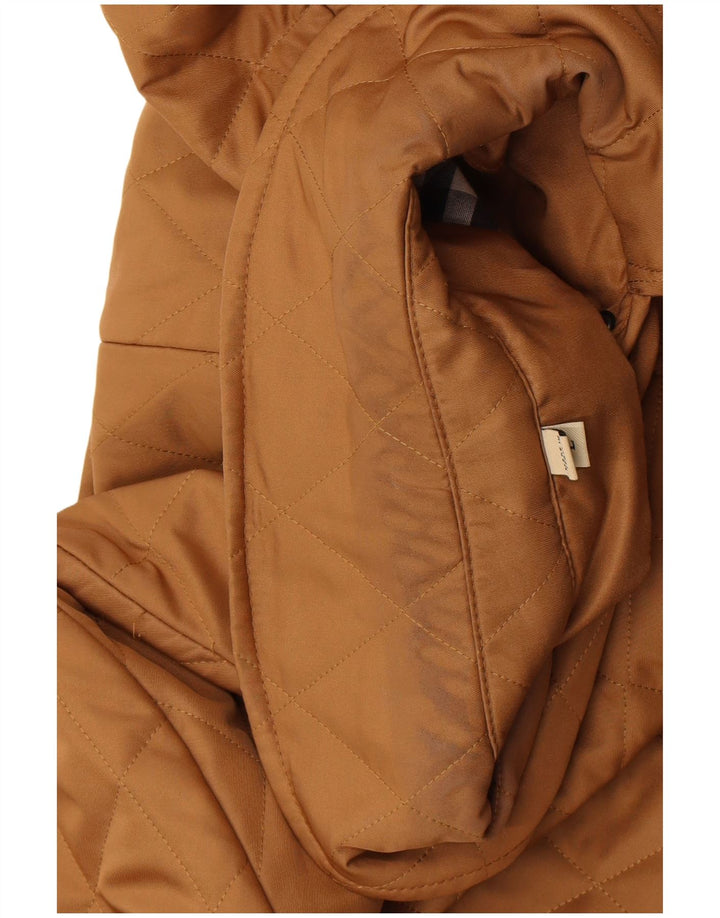 Burberry Womens Quilted Jacket UK 16 Large Beige Cotton