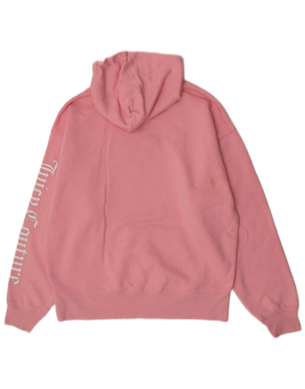 Juicy Couture Mens Graphic Hoodie Jumper Medium Pink Cotton