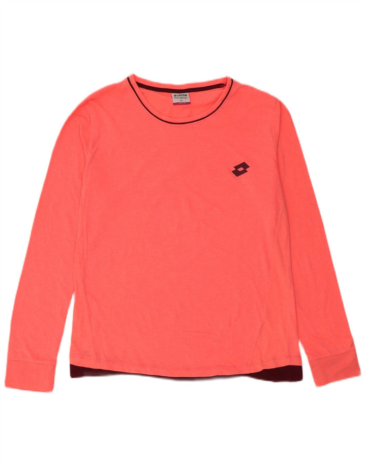 Lotto Womens Top Long Sleeve UK 14 Medium Pink Polyester