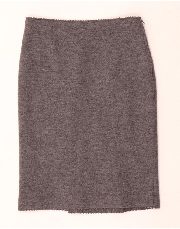 LUISA SPAGNOLI Womens Pencil Skirt IT 42 Medium W28  Grey Wool
