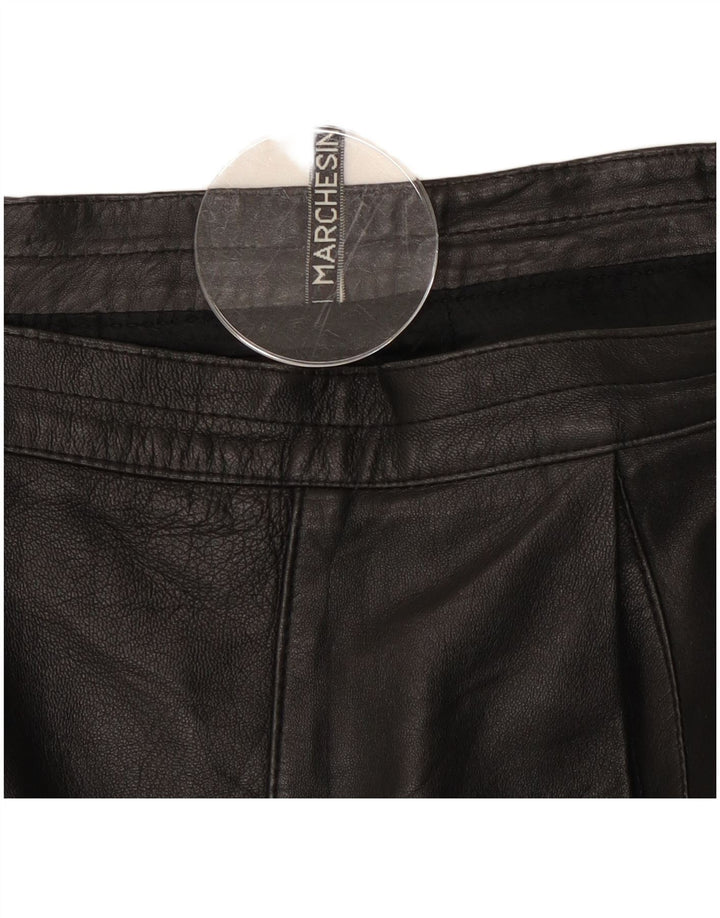 Vintage Womens Leather Skirt W28 Medium Black