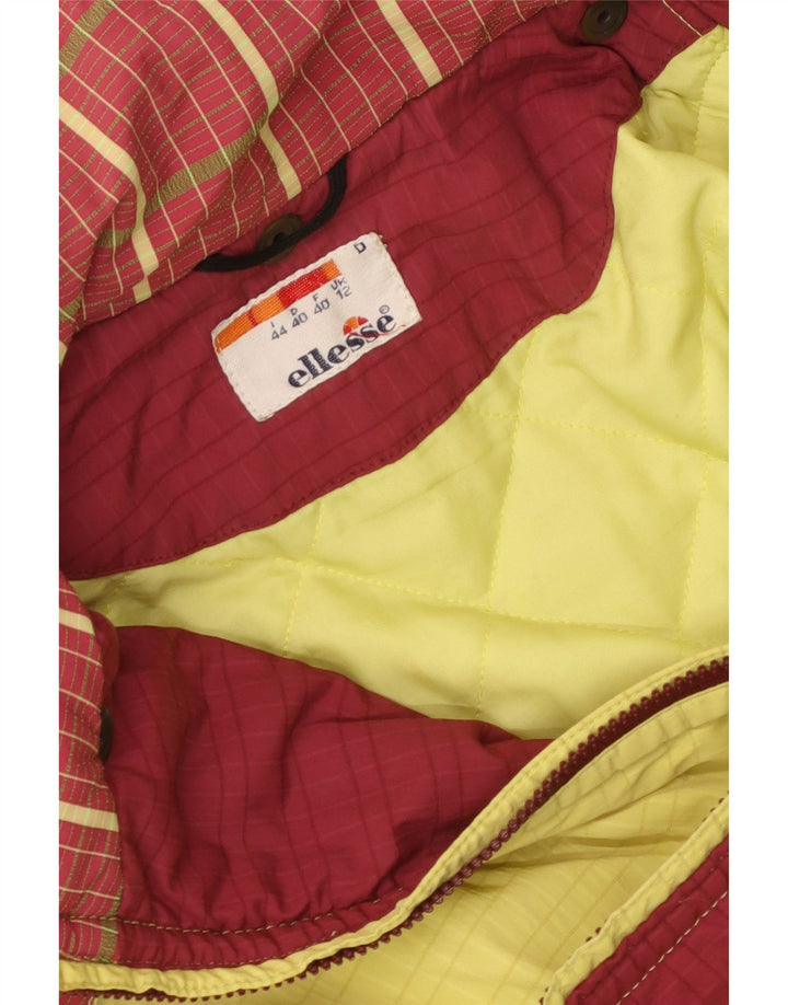 Ellesse Womens Hooded Windbreaker Jacket UK 12 Medium Yellow Colourblock