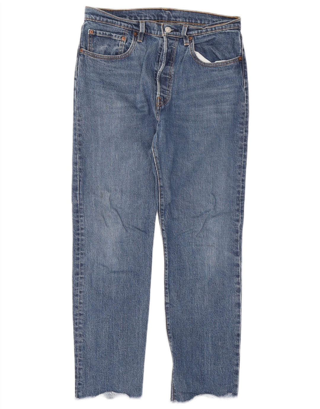 Levi's Mens 501 Straight Jeans W30 L30 Blue Cotton