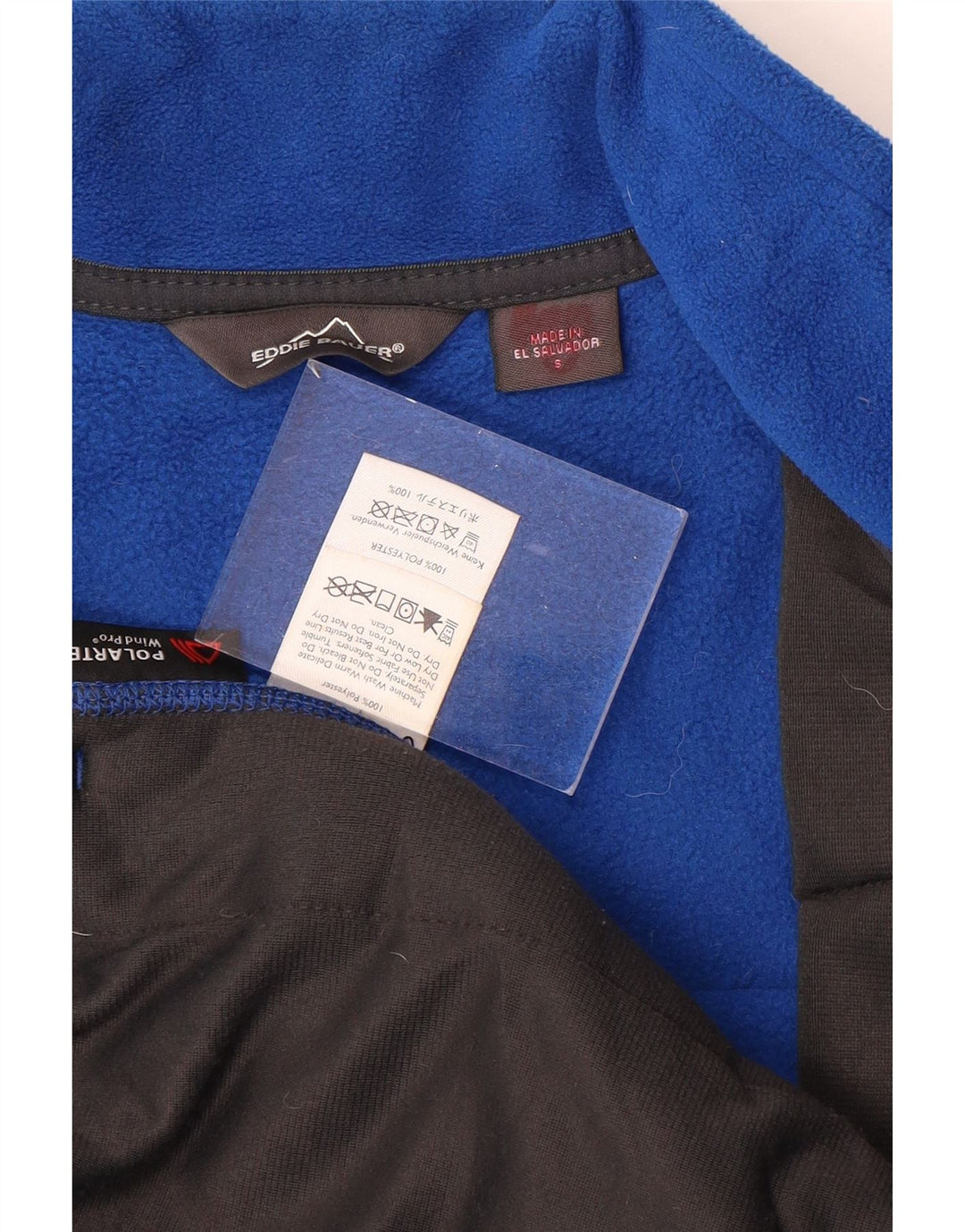 EDDIE BAUER Mens Fleece Gilet UK 36 Small Blue Colourblock Polyester