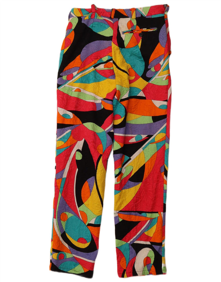 VINTAGE Womens High Waist Chino Trousers IT 46 Large W30 L28 Multicoloured