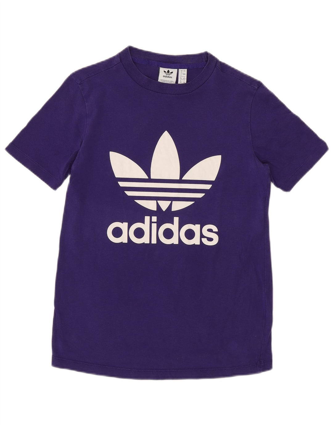 ADIDAS Womens Graphic T-Shirt Top UK 4 XS Purple Cotton