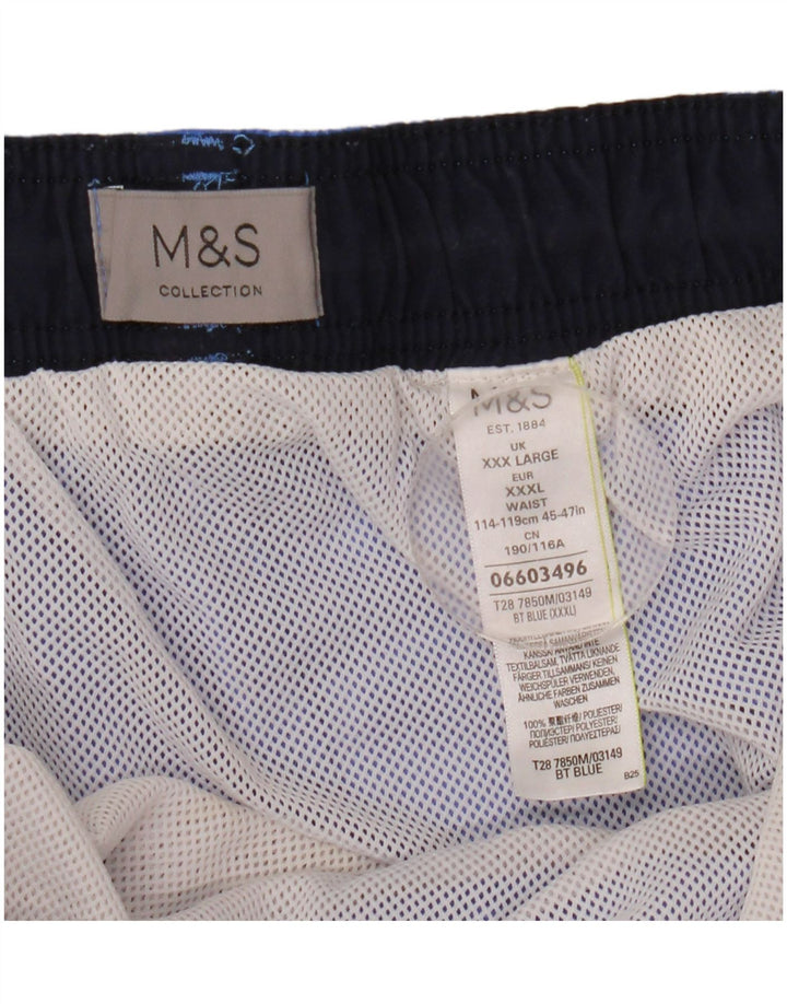Marks & Spencer Mens Swimming Shorts 3XL  Blue Polyester