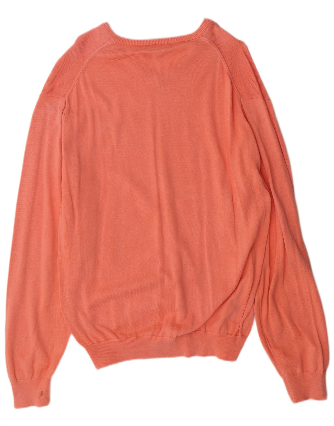 LACOSTE Mens V-Neck Jumper Sweater Size 4 Medium Orange