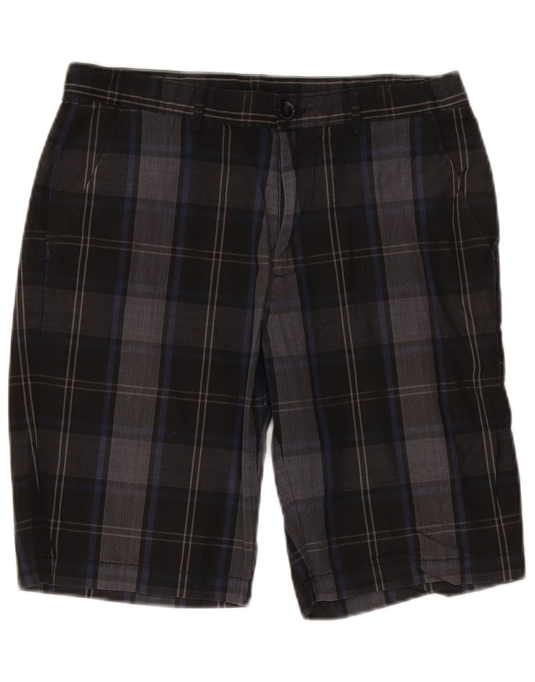 CALVIN KLEIN Mens Chino Shorts W30 Medium Black Check Cotton