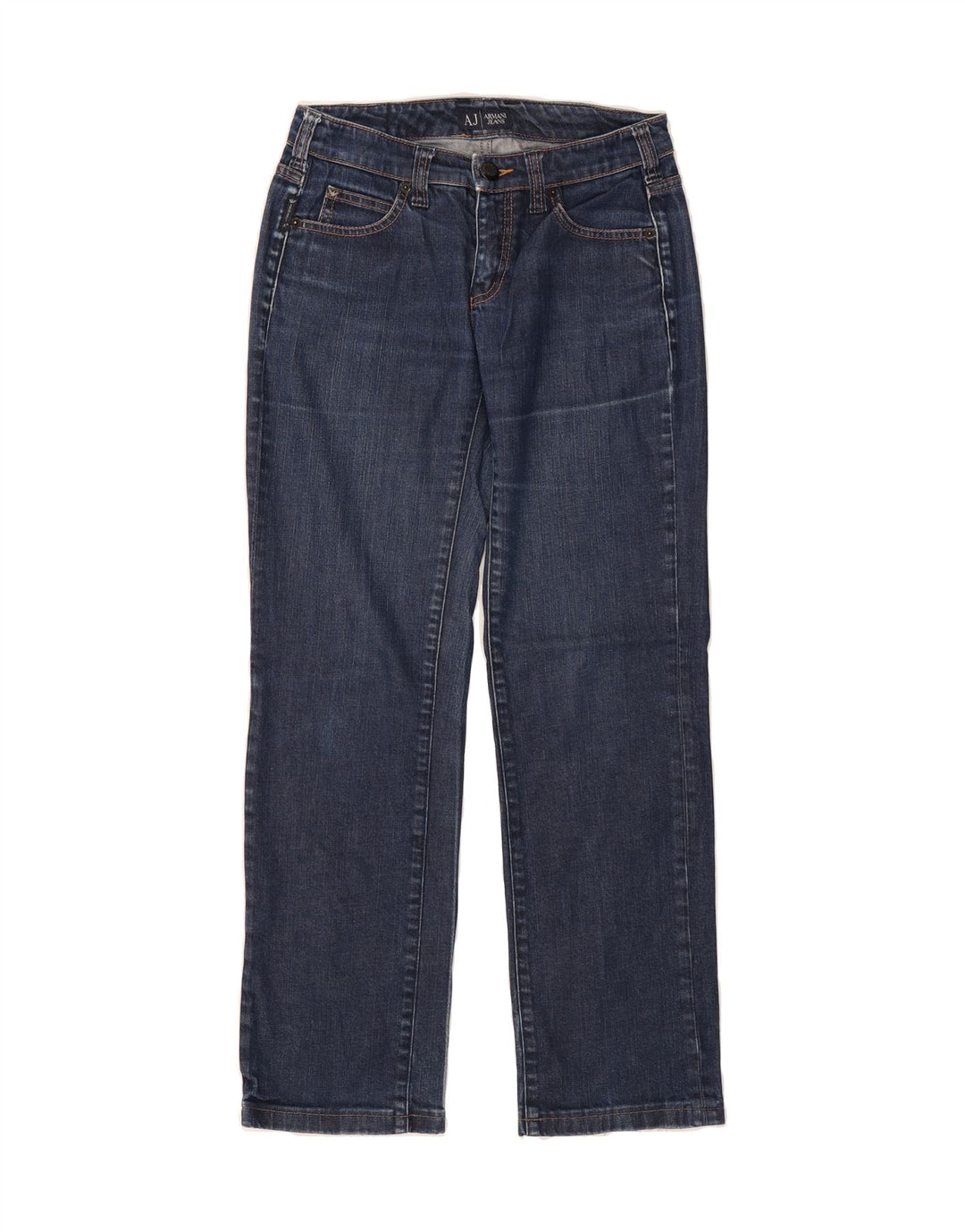 ARMANI Womens Straight Jeans W26 L29 Blue Cotton Vintage Armani and Second-Hand Armani from Messina Hembry 