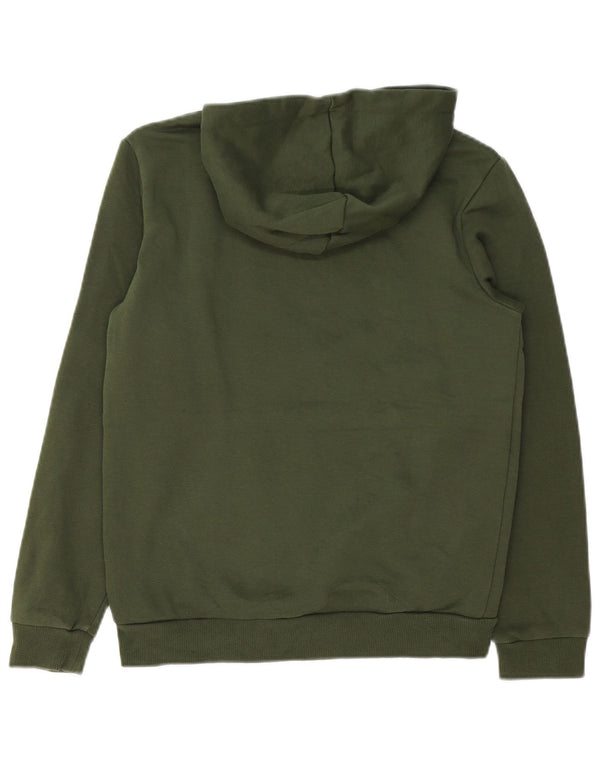 Puma Boys Graphic Hoodie Jumper 13-14 Years Green Cotton