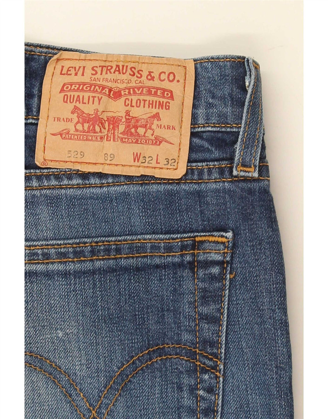 Levi's Mens 529 Curvy Bootcut Jeans W32 L32 Blue Cotton