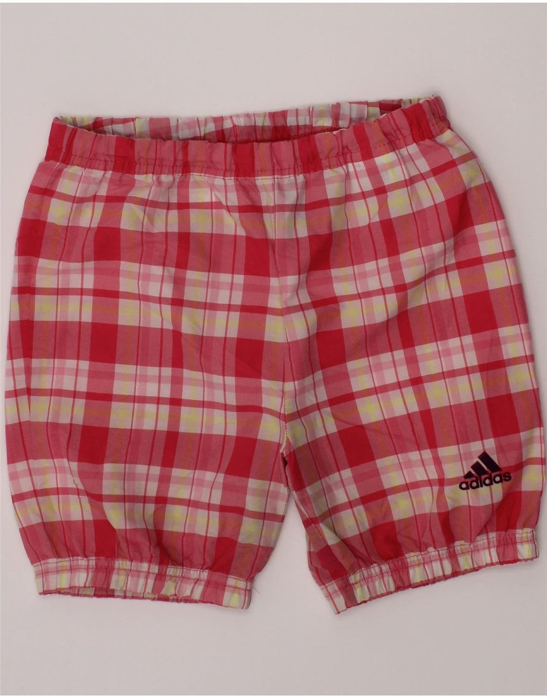 ADIDAS Girls Casual Shorts 3-4 Years W20 Pink Check Polyester